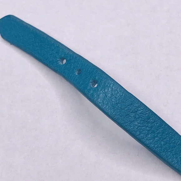 Marc by Marc Jacobs Teal Blue Leather Bracelet Gold Belt ID Tone **FLAW - Picture 5 of 8